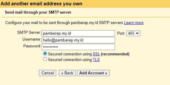 smtp setting